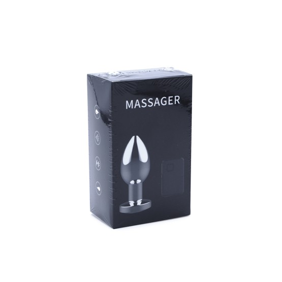 Chromed Steel Butplug with Remote