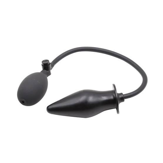 Inflated Anal Spade Plug Black