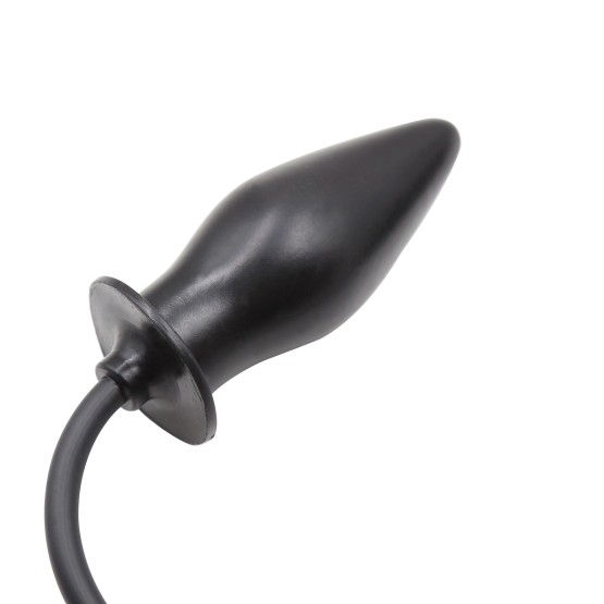 Inflated Anal Spade Plug Black