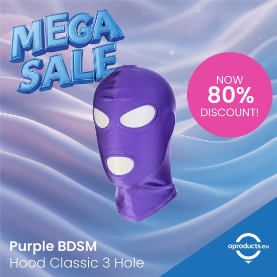 Purple BDSM Hood Classic 3 Hole