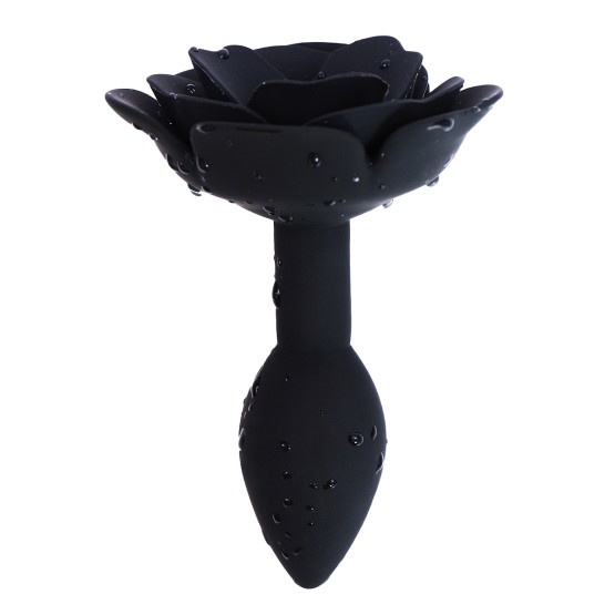 Black Rose Silicone Anal Plug
