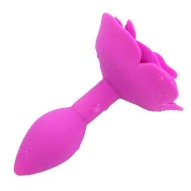 Pink Rose Silicone Anal Plug