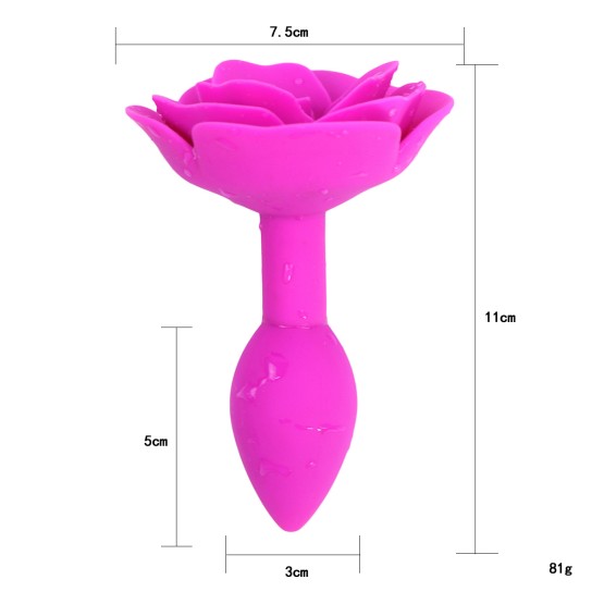 Pink Rose Silicone Anal Plug