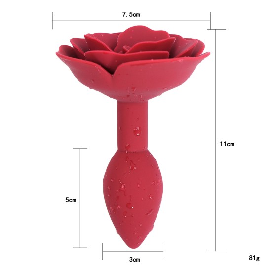 Red Rose Silicone Anal Plug