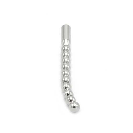 Solid Penis Plug Beaded Curved 10 mm