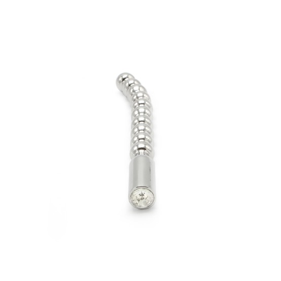 Solid Penis Plug Beaded Curved 10 mm