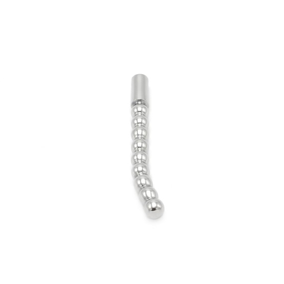 Solid Penis Plug Beaded Curved 8 mm