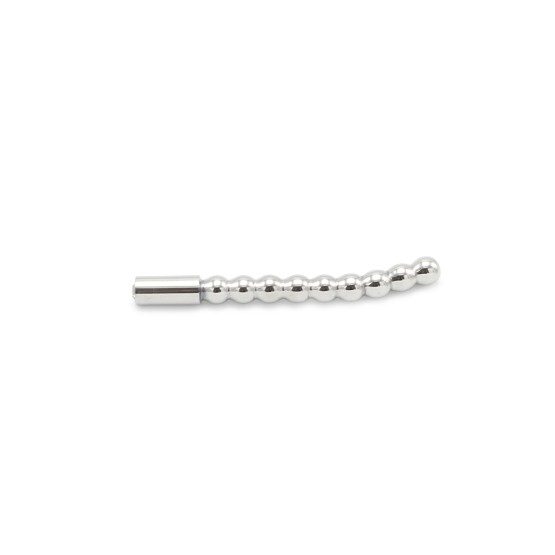 Solid Penis Plug Beaded Curved 8 mm