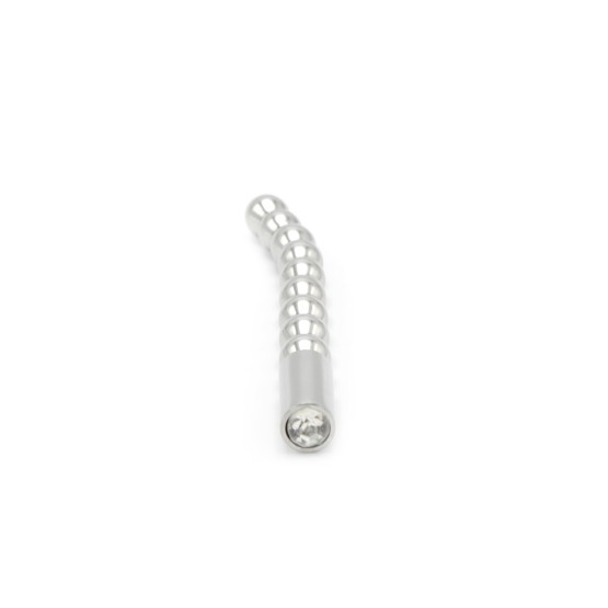 Solid Penis Plug Beaded Curved 8 mm