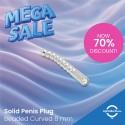 Solid Penis Plug Beaded Curved 8 mm