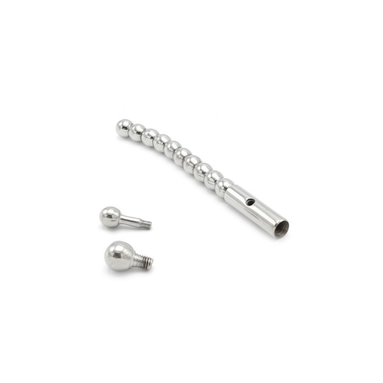 Hollow Penis Plug 2 Removable Nobs Curved