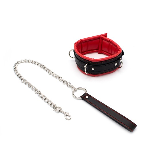 Collar Red & Black with Leash