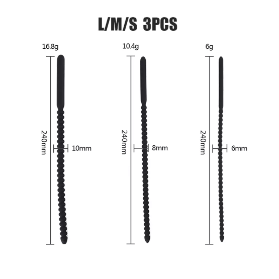 Threaded Silicone Urethral Sound Set