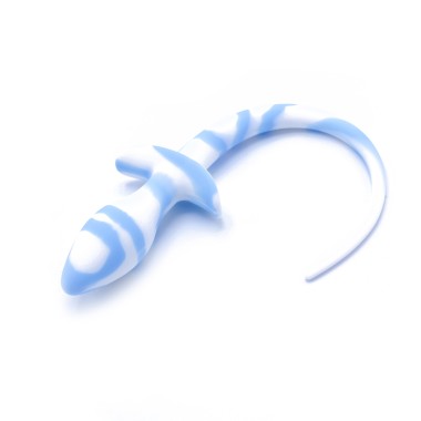 Anal Plug Dog Tail White/Blue