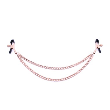 Nipple Clamps Rose Gold Double Chains
