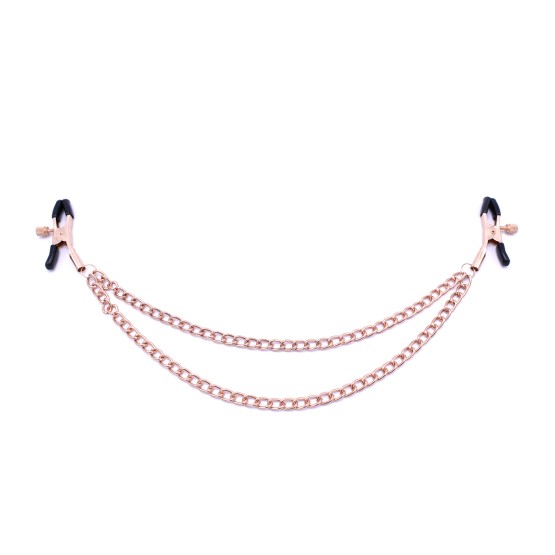 Nipple Clamps Rose Gold Double Chains