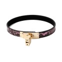 Collar/Bracelet One-size Narrow Gold/Pink Reptile