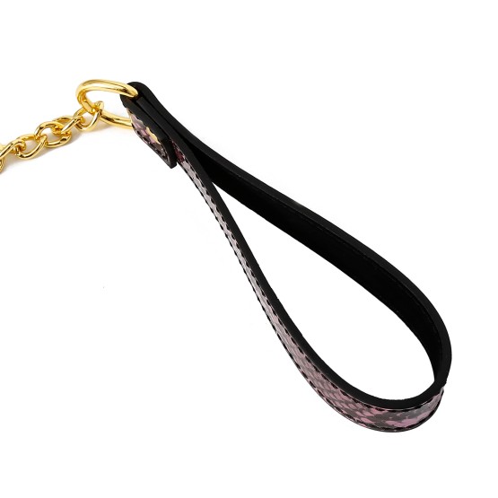Collar Gold/Pink Reptile with Leash
