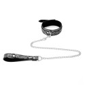 Collar Black/Silver Reptile with Leash