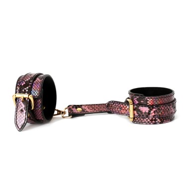 Hand Cuffs Gold/Pink Reptile