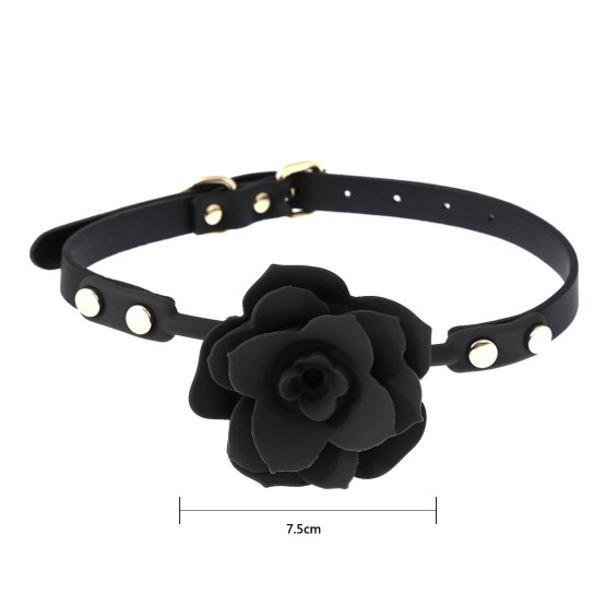 Silicone Black Rose Gag