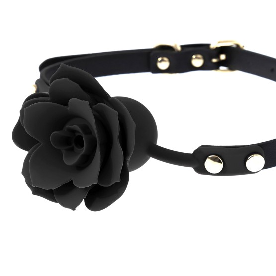 Silicone Black Rose Gag