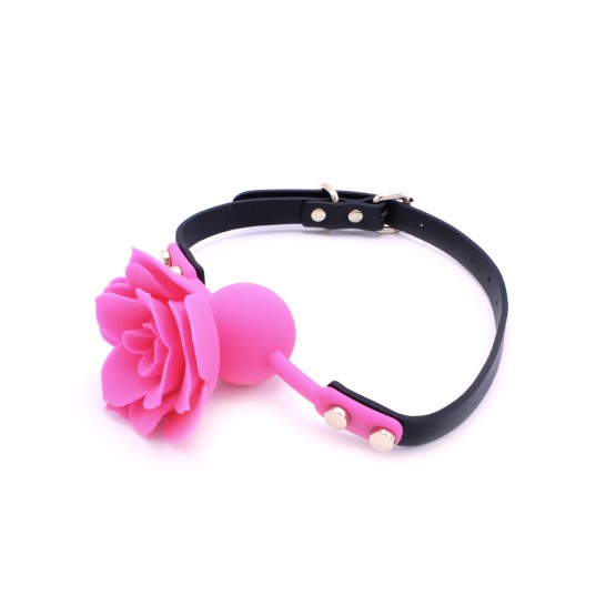 Silicone Pink Rose Gag