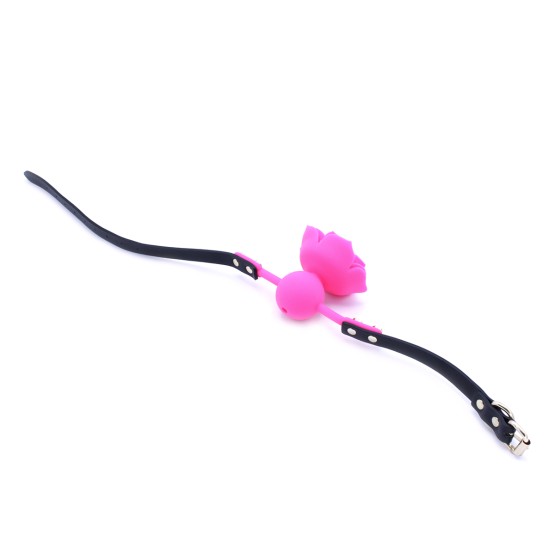 Silicone Pink Rose Gag