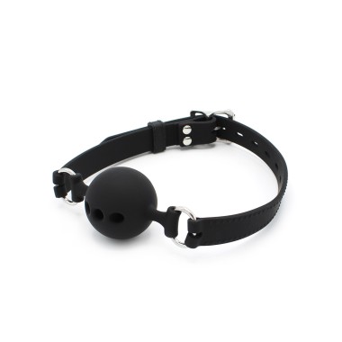 Silicone Ball Gag with Holes Black
