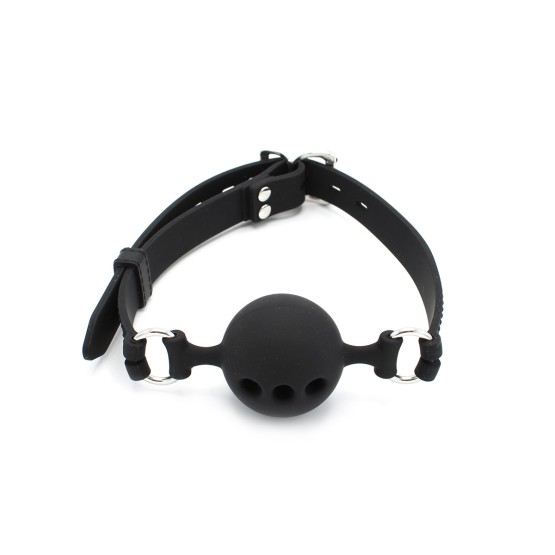 Silicone Ball Gag with Holes Black