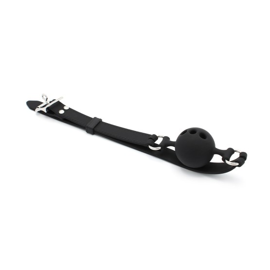 Silicone Ball Gag with Holes Black