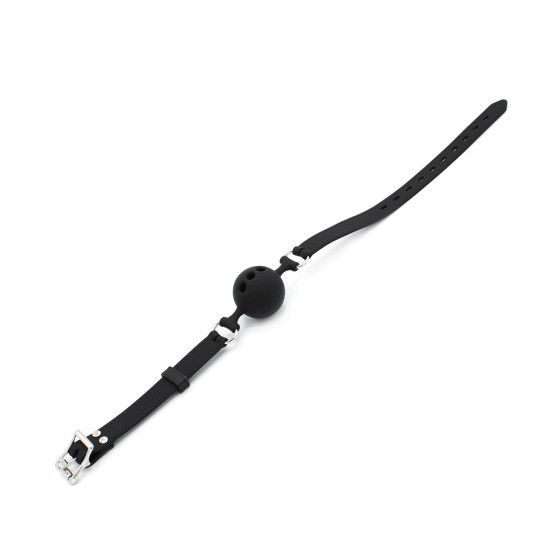 Silicone Ball Gag with Holes Black