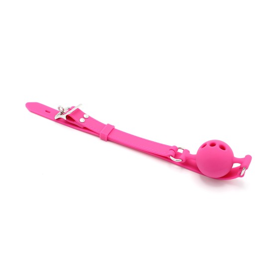 Silicone Ball Gag with Holes Pink