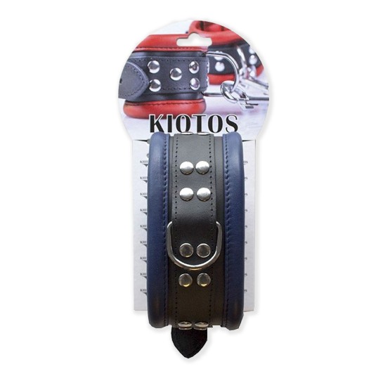 Leather Collar Blue - 6,5 cm