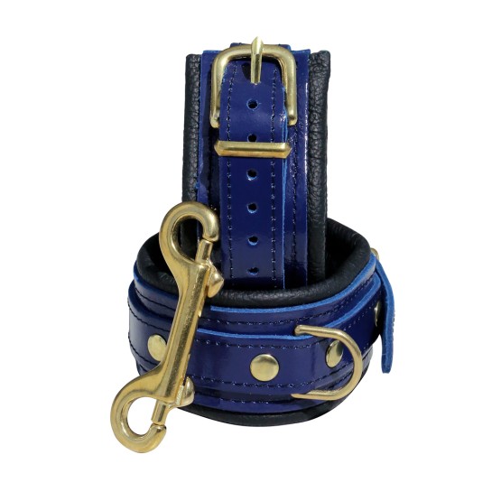 Blue Leather Anklecuffs