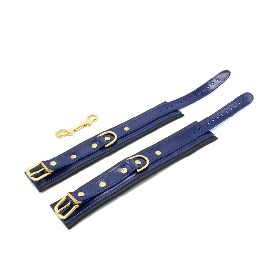 Blue Leather Anklecuffs