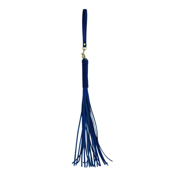 Blue leather whip with handle