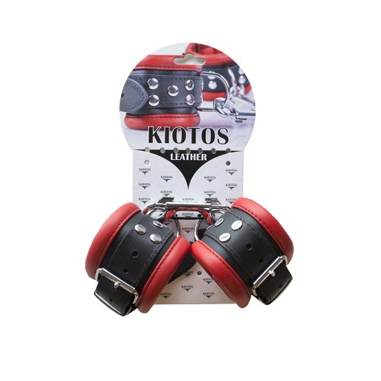 Leather Anklecuffs Red - 6,5 cm