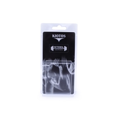 Black Steel Cockring Ribbed - 40 mm