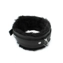 Fluffy Inside Black Leather Collar