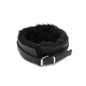 Fluffy Inside Black Leather Collar