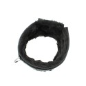 Fluffy Inside Black Leather Collar