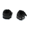 Fluffy Inside Black Leather Handcuffs