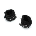 Fluffy Inside Black Leather Handcuffs