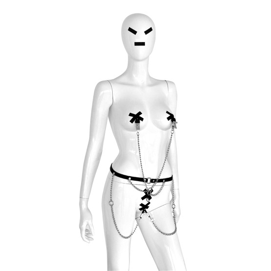 Leather Hip Belt and Rings with 4 Clamps