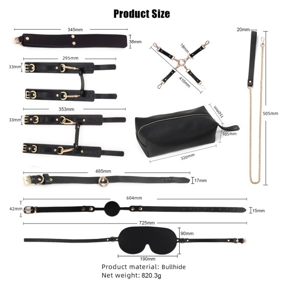 BDSM Fancy 9 Item Kit - Black