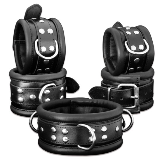 Leather Anklecuffs Black - 6,5 cm