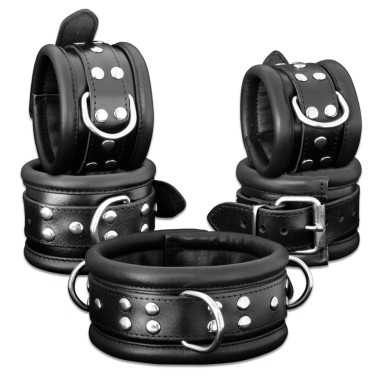 Leather Handcuffs Black - 6,5 cm