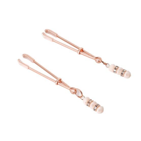 Rose Nipple Clamps Pinchers with Rhinestones