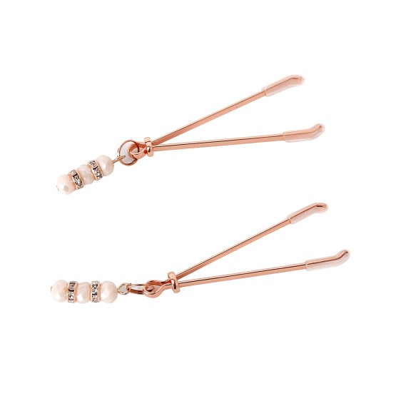 Rose Nipple Clamps Pinchers with Rhinestones